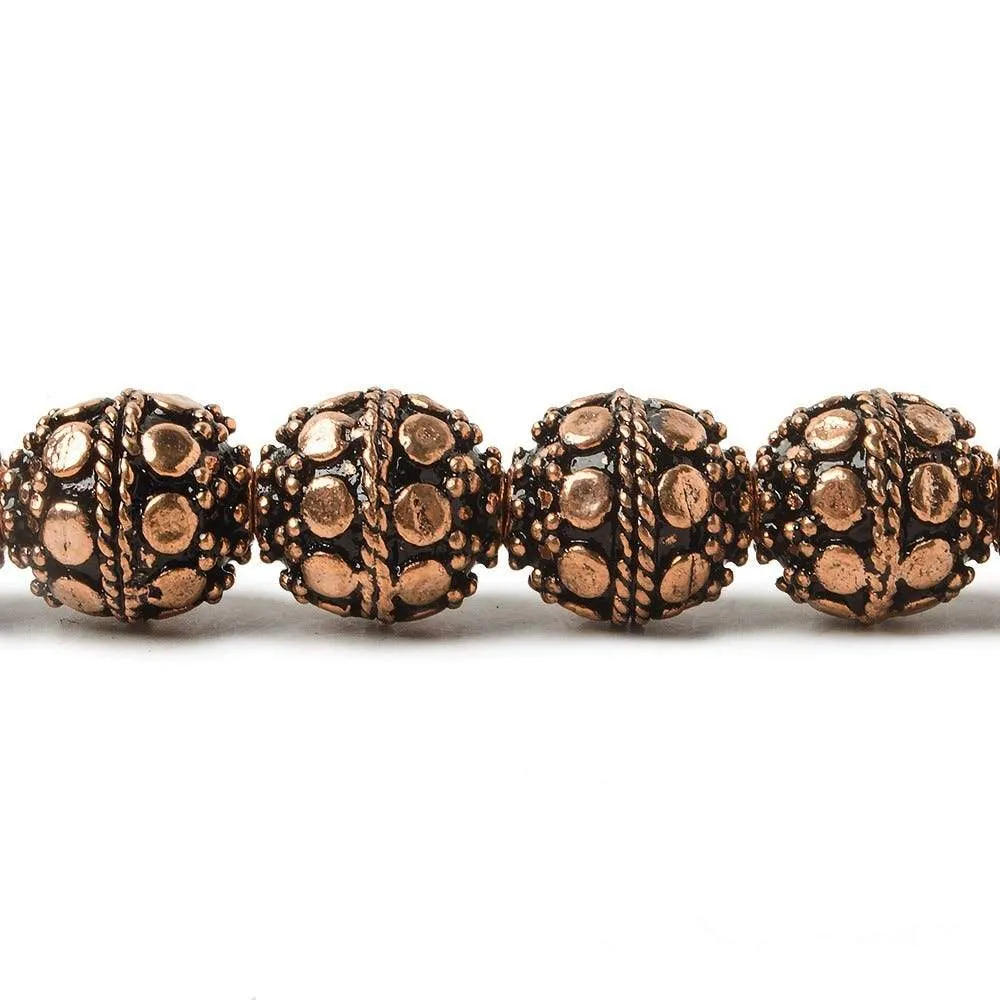 10mm Copper Bead Bead Round Dots 8 inch 18 pcs