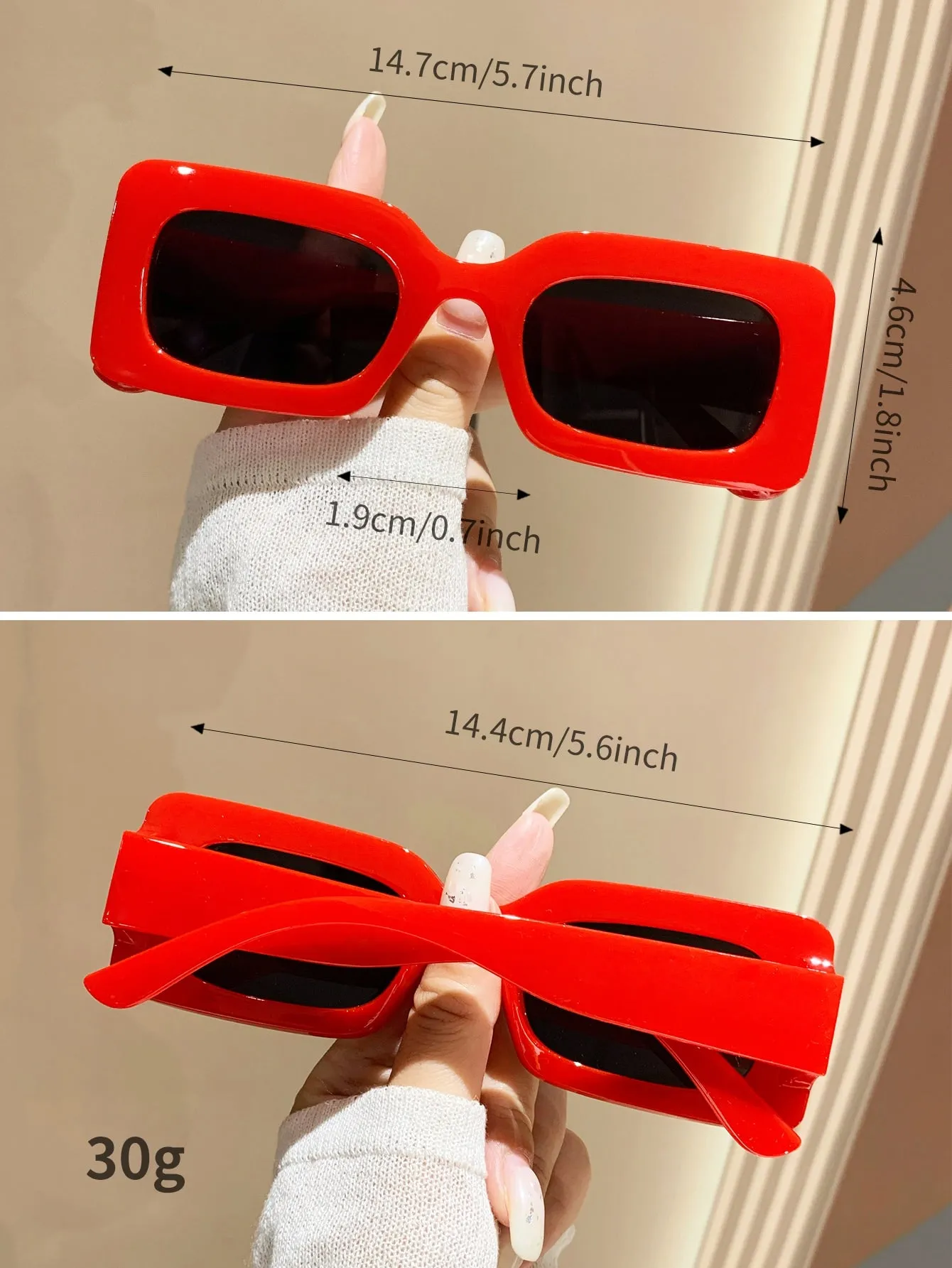 1pc Plastic Frame Small Square Beach Sunscreen Sunglasses In Black Cute Shades Beach Accessories