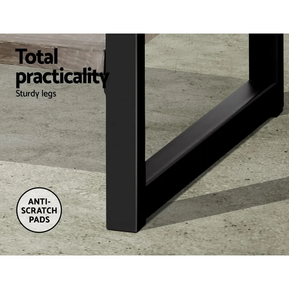 3-Tier Display Shelf, Metal Frame, Wood Grain - Artiss