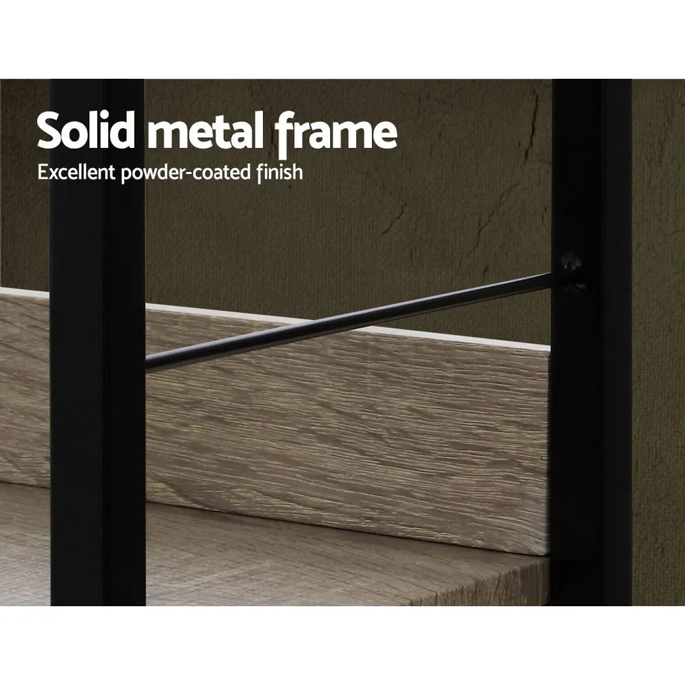 3-Tier Display Shelf, Metal Frame, Wood Grain - Artiss