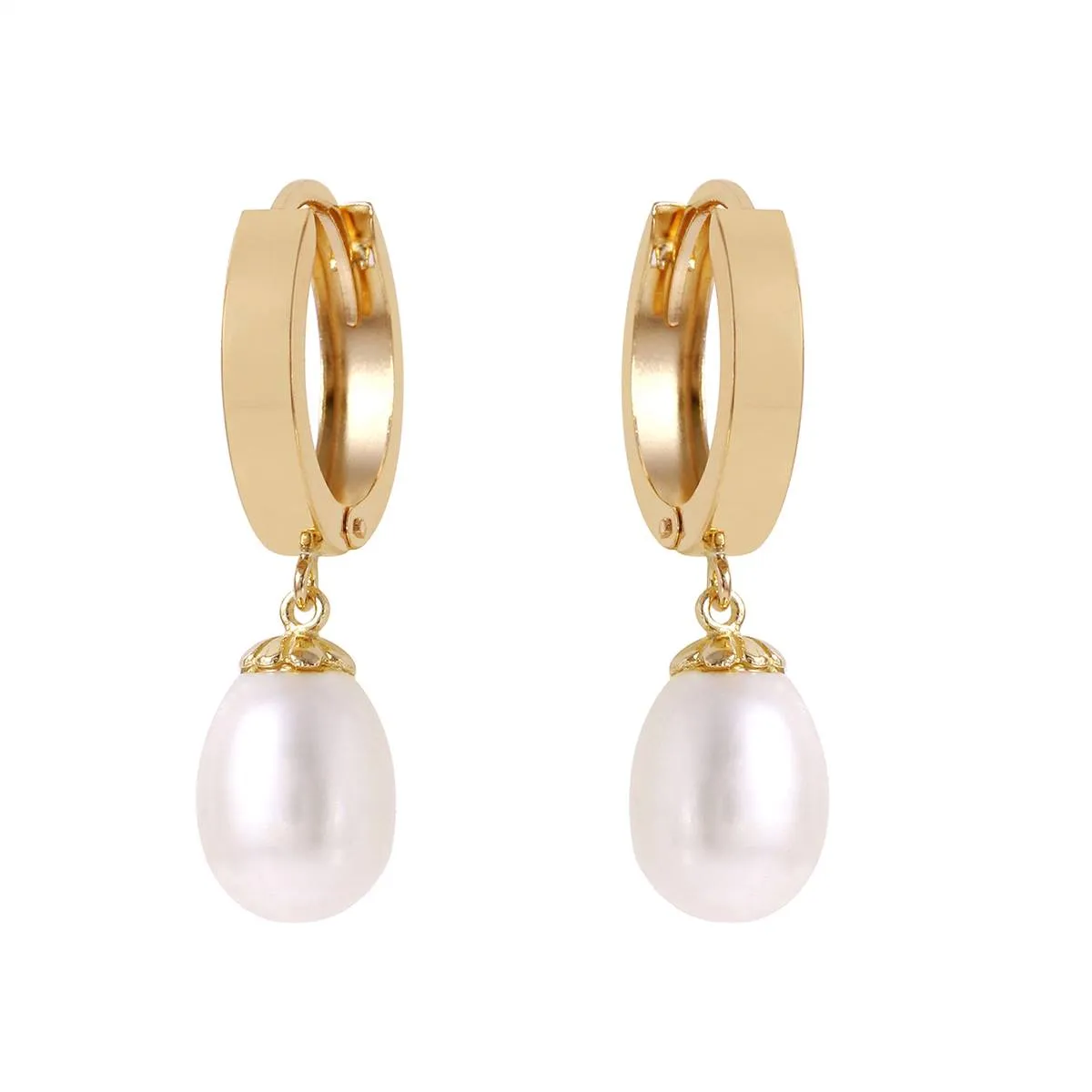 8 Carat 14K Solid Yellow Gold Bellissima Pearl Earrings
