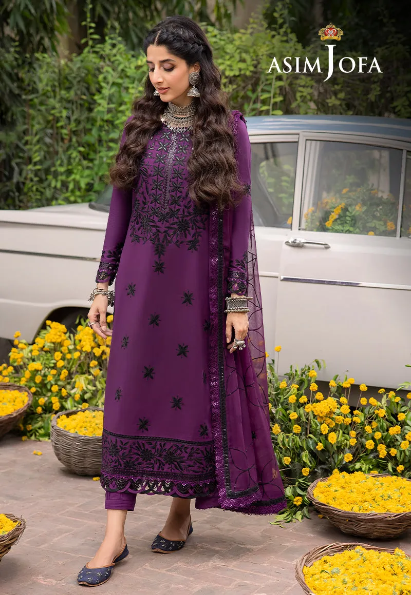 Asim Jofa Shadow Work Lawn Silk Collection – AJSW-03
