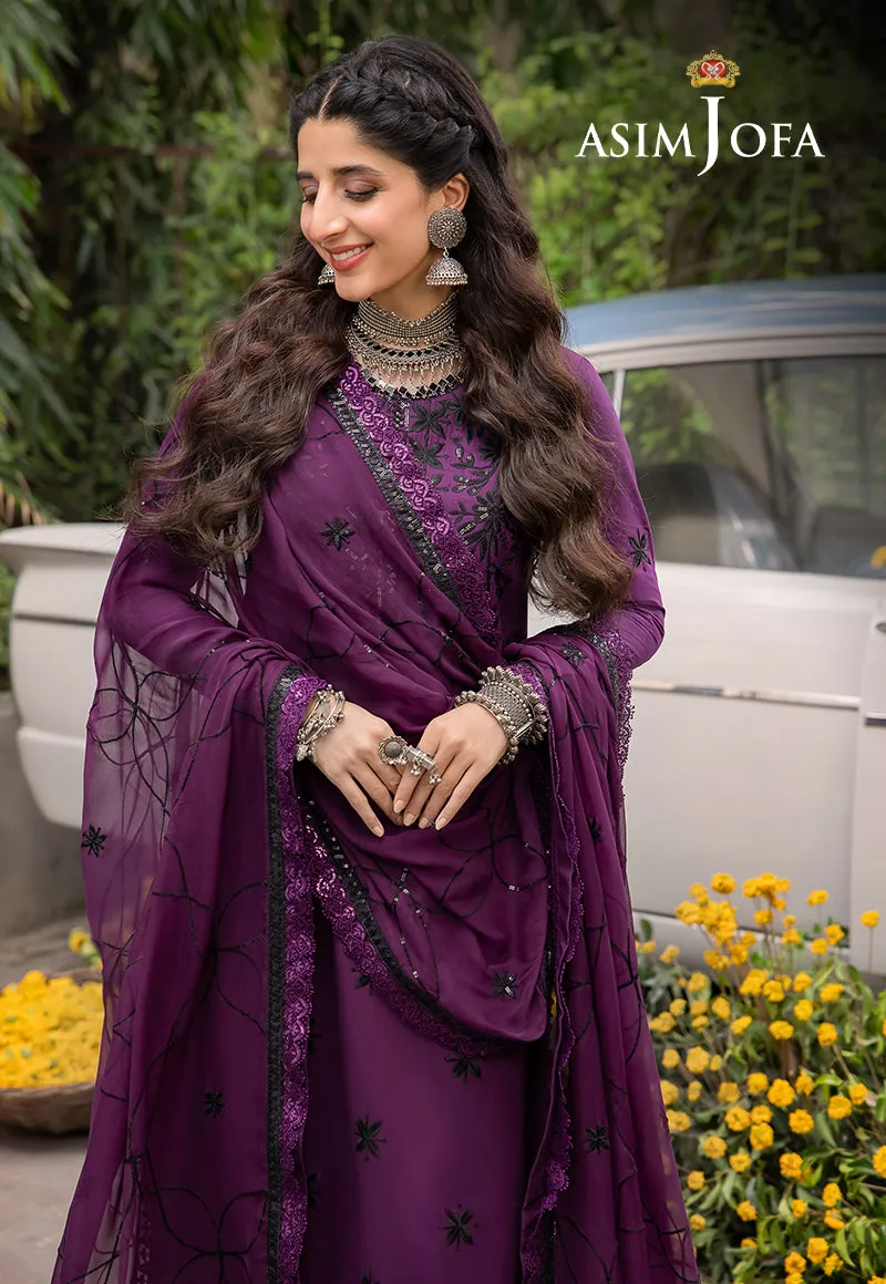 Asim Jofa Shadow Work Lawn Silk Collection – AJSW-03