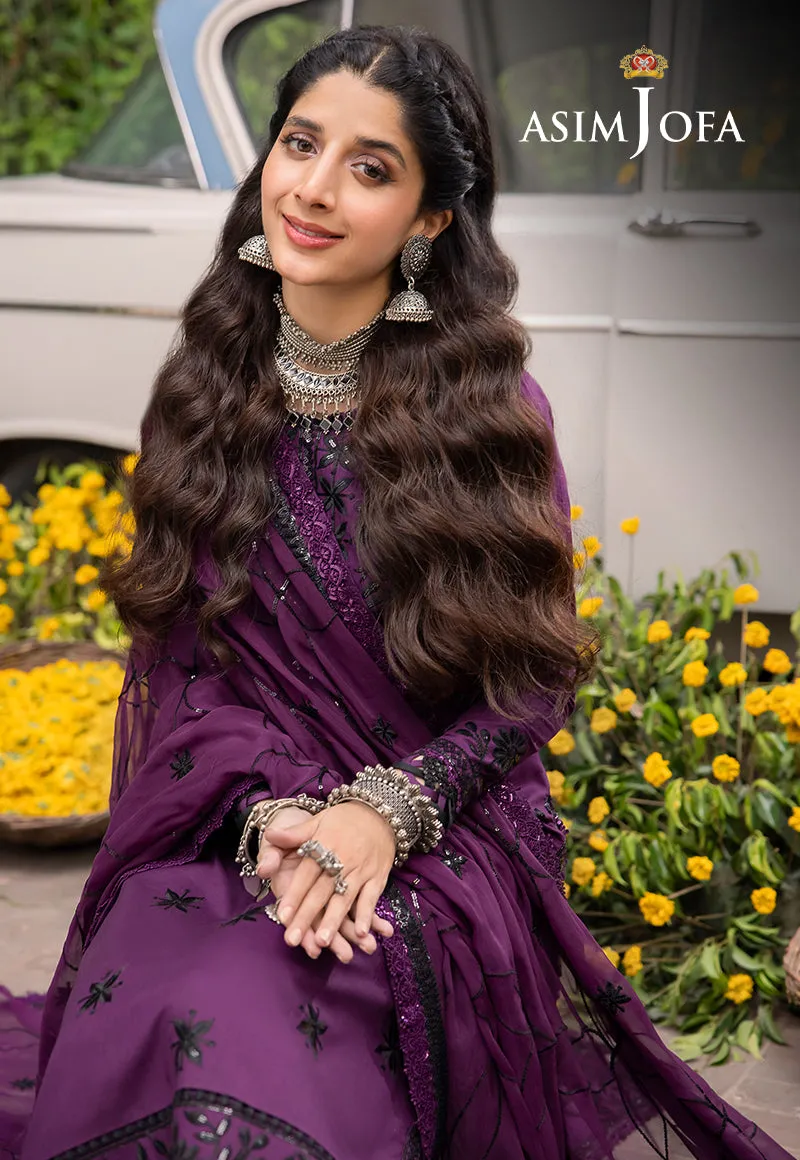 Asim Jofa Shadow Work Lawn Silk Collection – AJSW-03