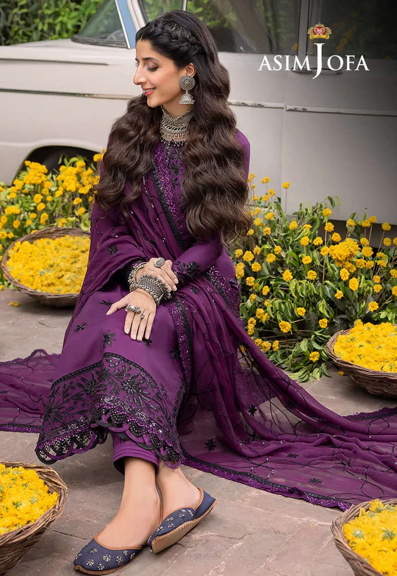 Asim Jofa Shadow Work Lawn Silk Collection – AJSW-03