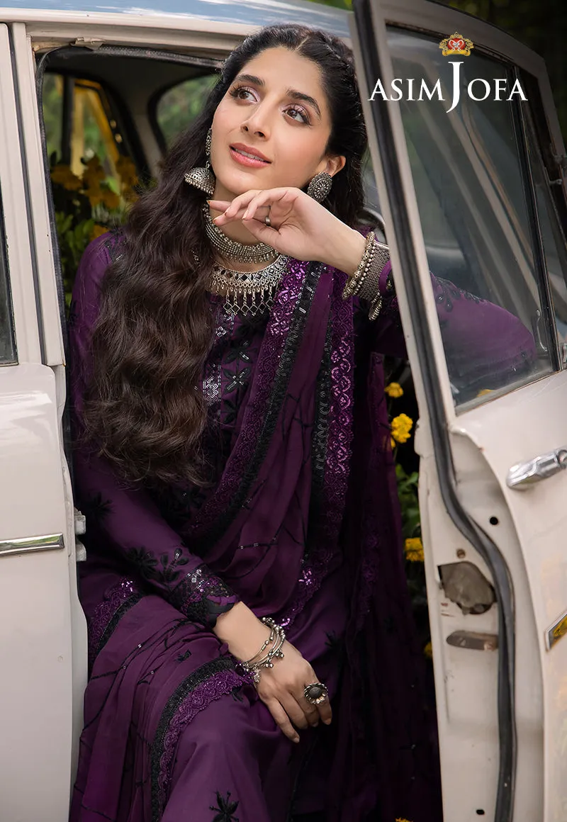 Asim Jofa Shadow Work Lawn Silk Collection – AJSW-03