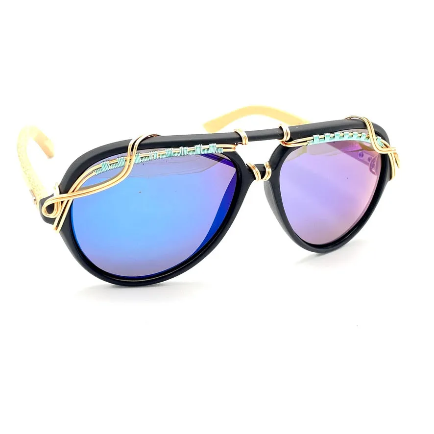 AVIATOR Wood Polarized - Blue