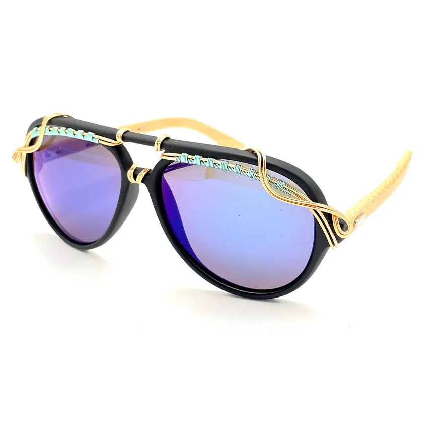 AVIATOR Wood Polarized - Blue