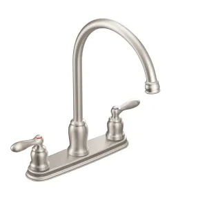 Caldwell Matte black two-handle high arc kitchen faucet