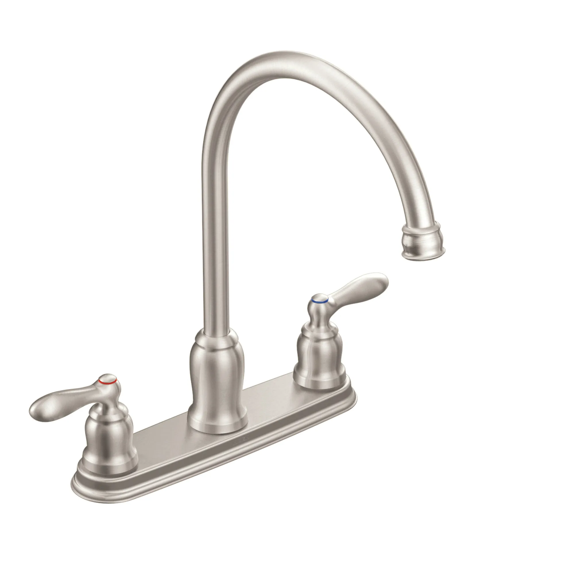 Caldwell Matte black two-handle high arc kitchen faucet