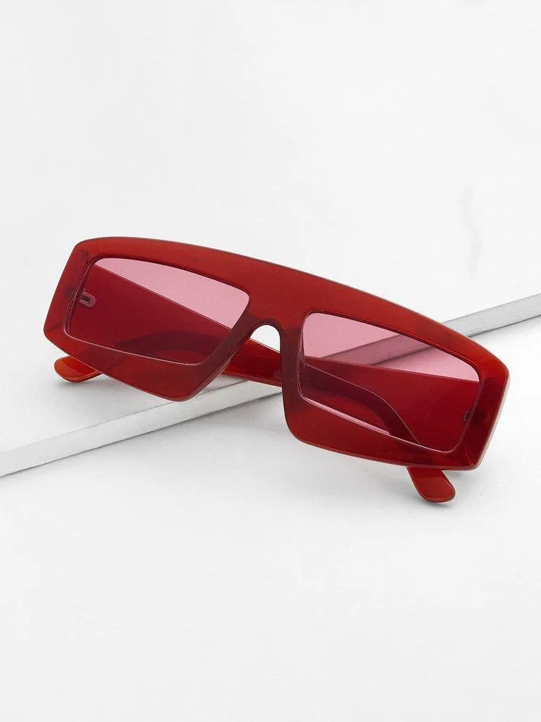 Chunky Frame Tinted Lens Sunglasses