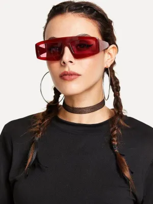 Chunky Frame Tinted Lens Sunglasses