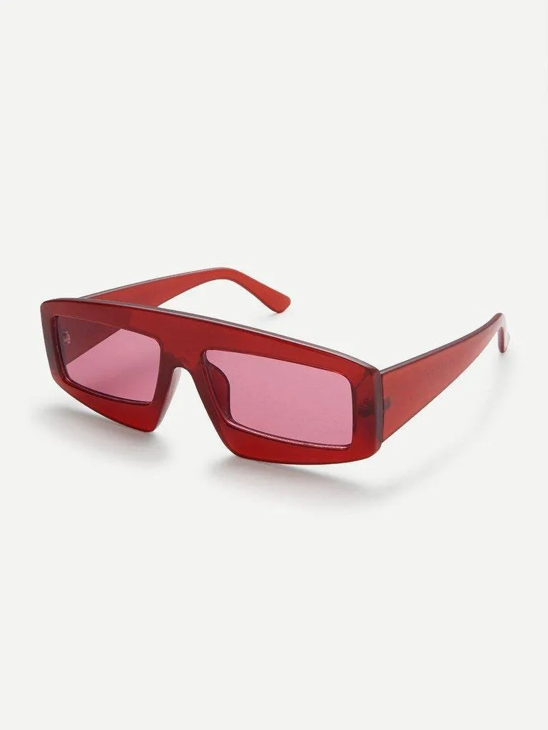 Chunky Frame Tinted Lens Sunglasses