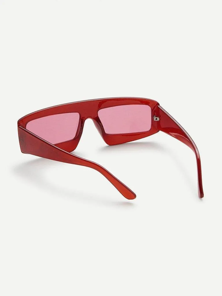 Chunky Frame Tinted Lens Sunglasses
