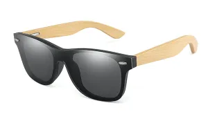 Classy Men Black Bamboo Wood Sunglasses