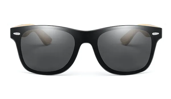 Classy Men Black Bamboo Wood Sunglasses
