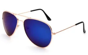 Classy Men Sunglasses Aviator Blue Gold