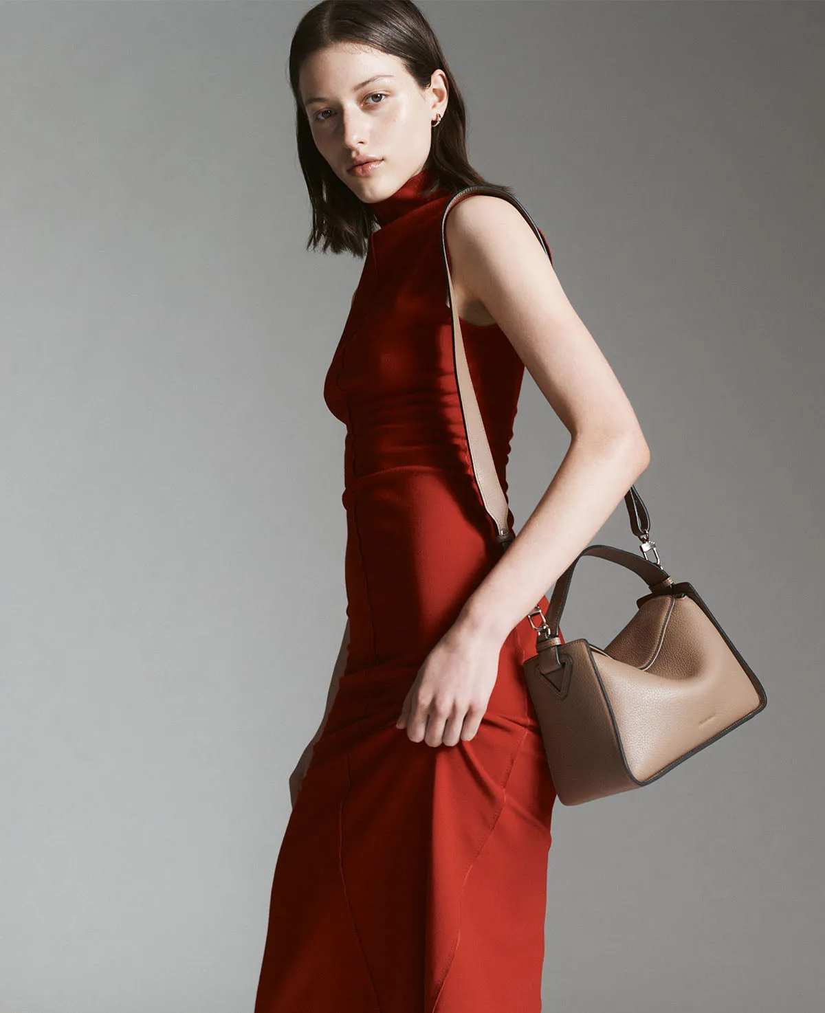 Clementine Bag: Taupe Pebbled Leather