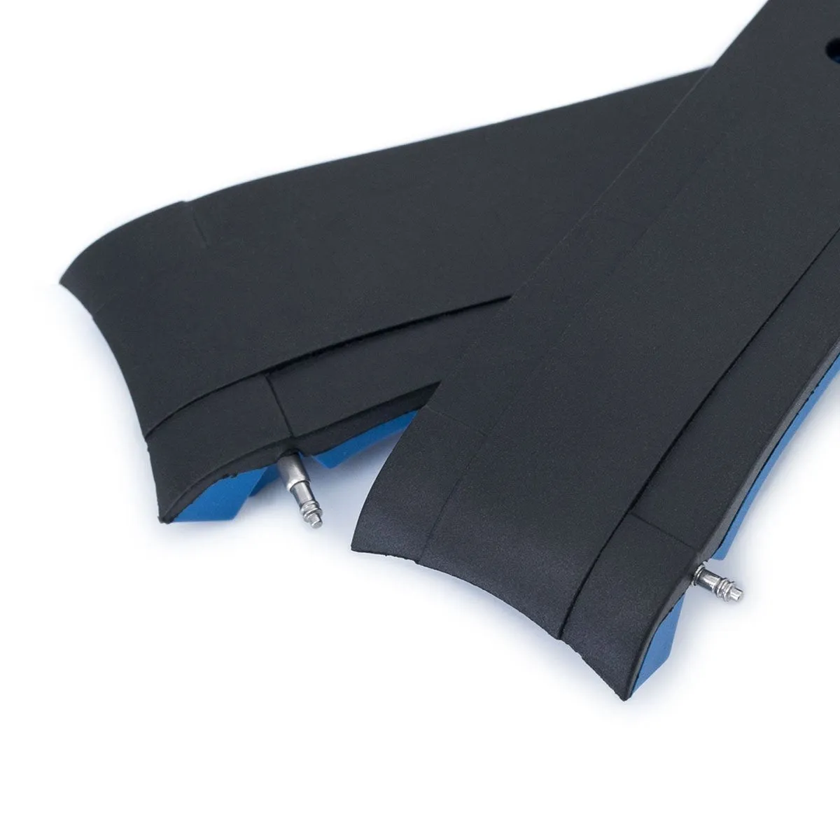 Curved End Rubber Strap for TUD BB M79230, Dual Color Curved Black & Blue