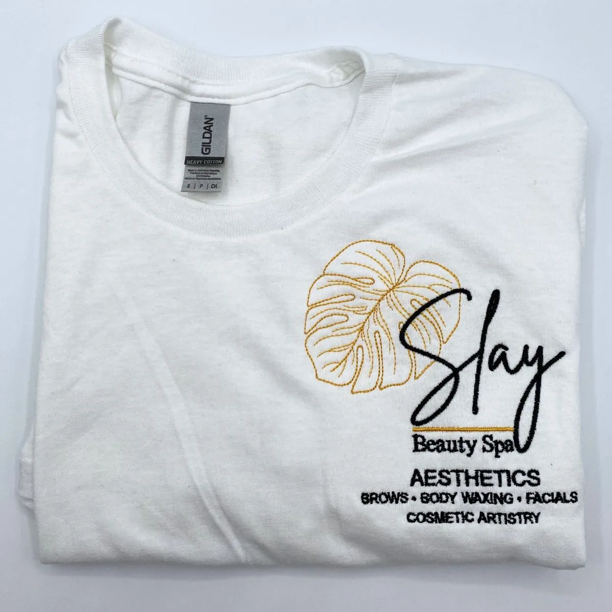 Custom Embroidered Tee, Personalized "ANY TEXT HERE" Logo Shirt