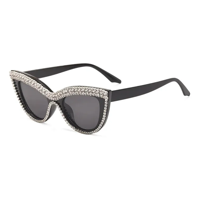 Diamond Frame Cat Eye Sunglasses