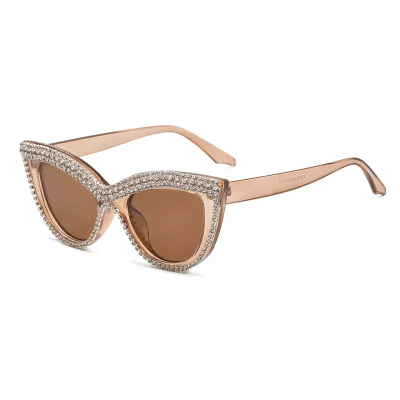 Diamond Frame Cat Eye Sunglasses
