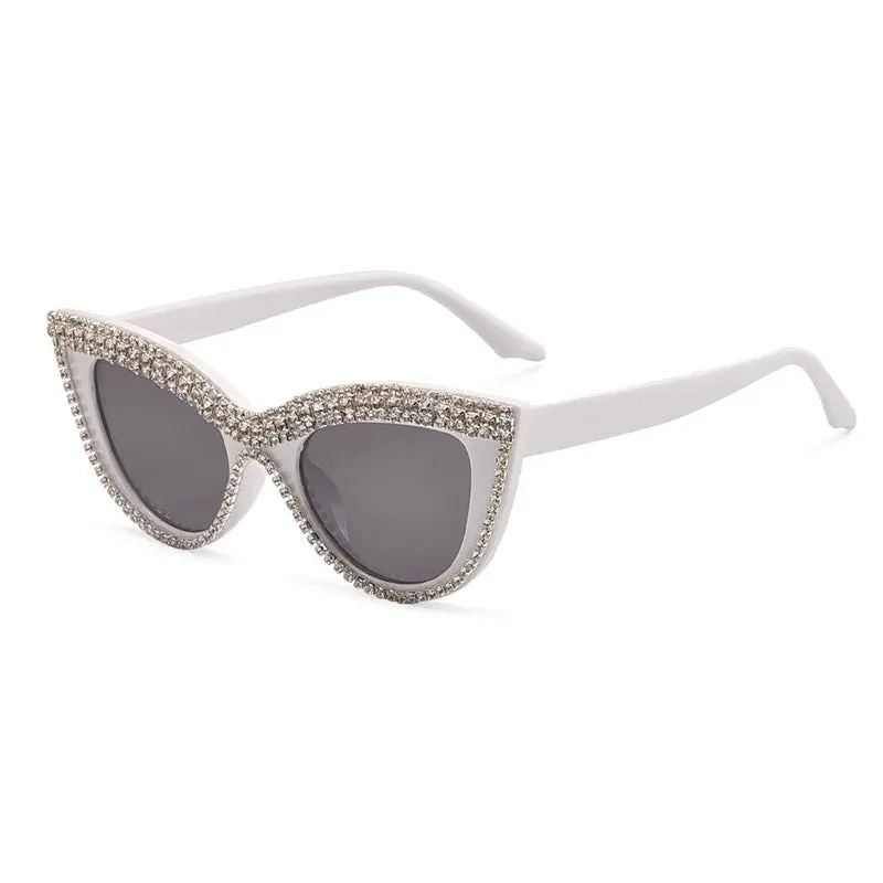 Diamond Frame Cat Eye Sunglasses