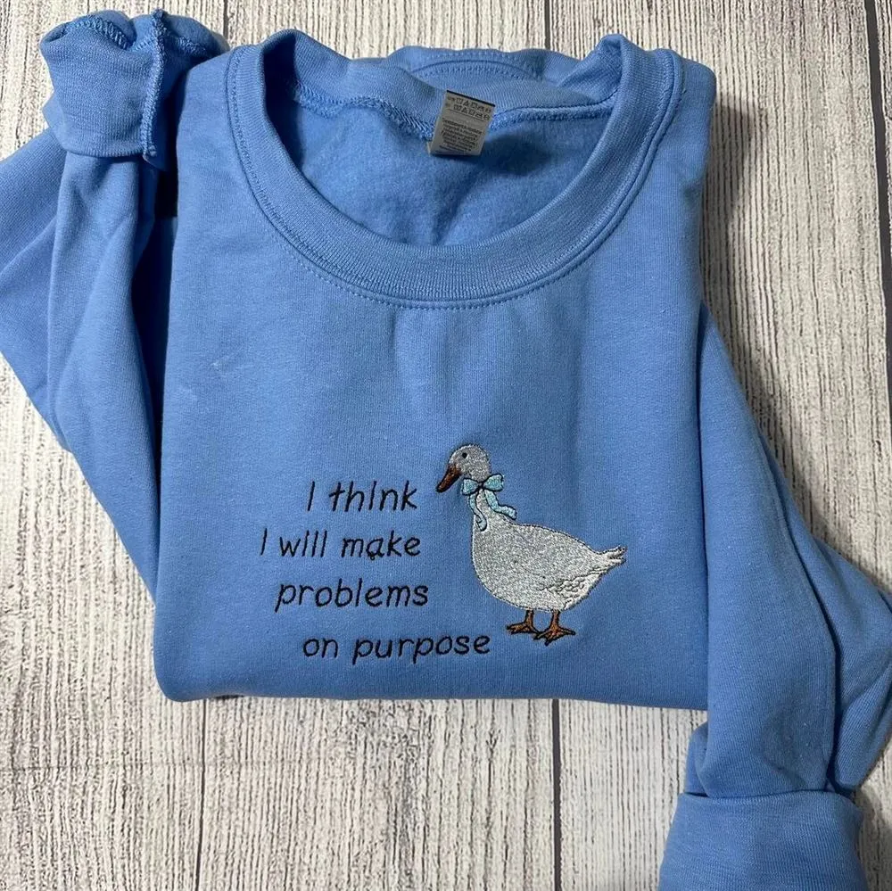 Embroidered Silly Goose Sweatshirts, Women's Embroidered Sweatshirts