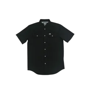 Ferrell Men's Core Short Sleeve Snap Black Shirt