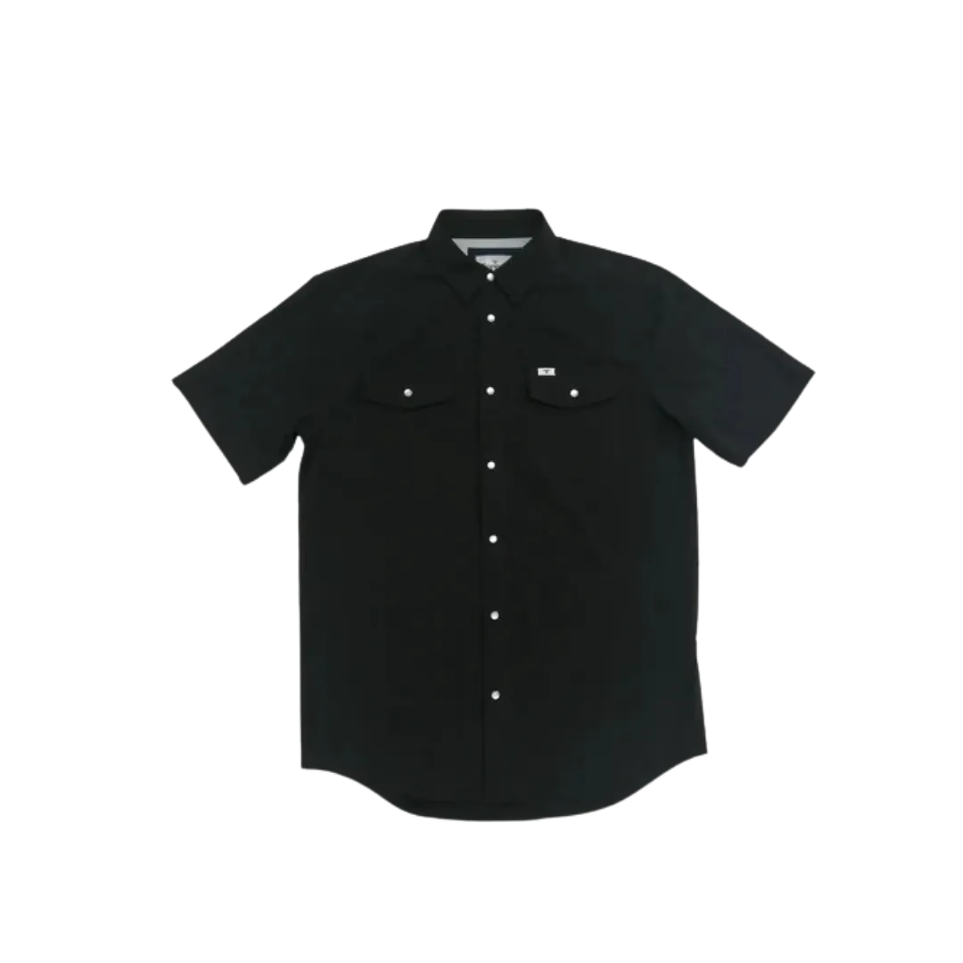 Ferrell Men's Core Short Sleeve Snap Black Shirt