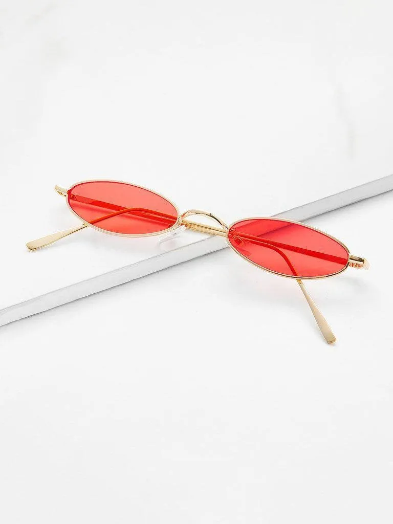 Flat Lens Metal Frame Sunglasses