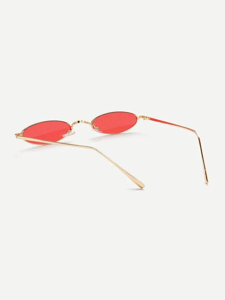 Flat Lens Metal Frame Sunglasses