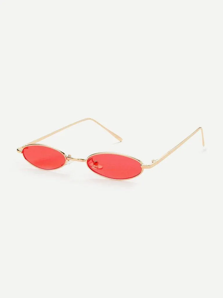 Flat Lens Metal Frame Sunglasses
