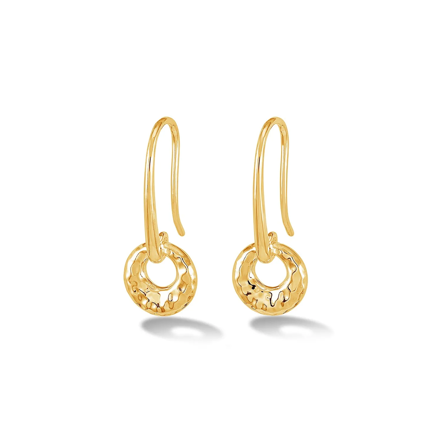 Hammered Bean Drop Earrings