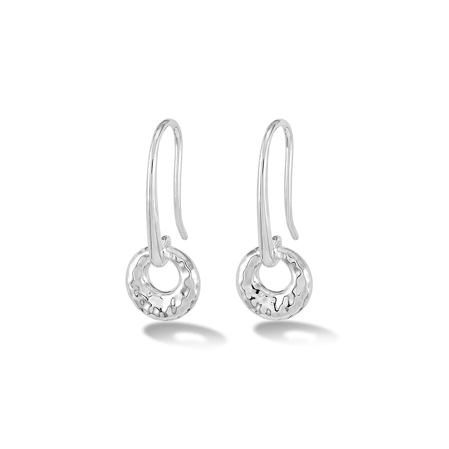 Hammered Bean Drop Earrings