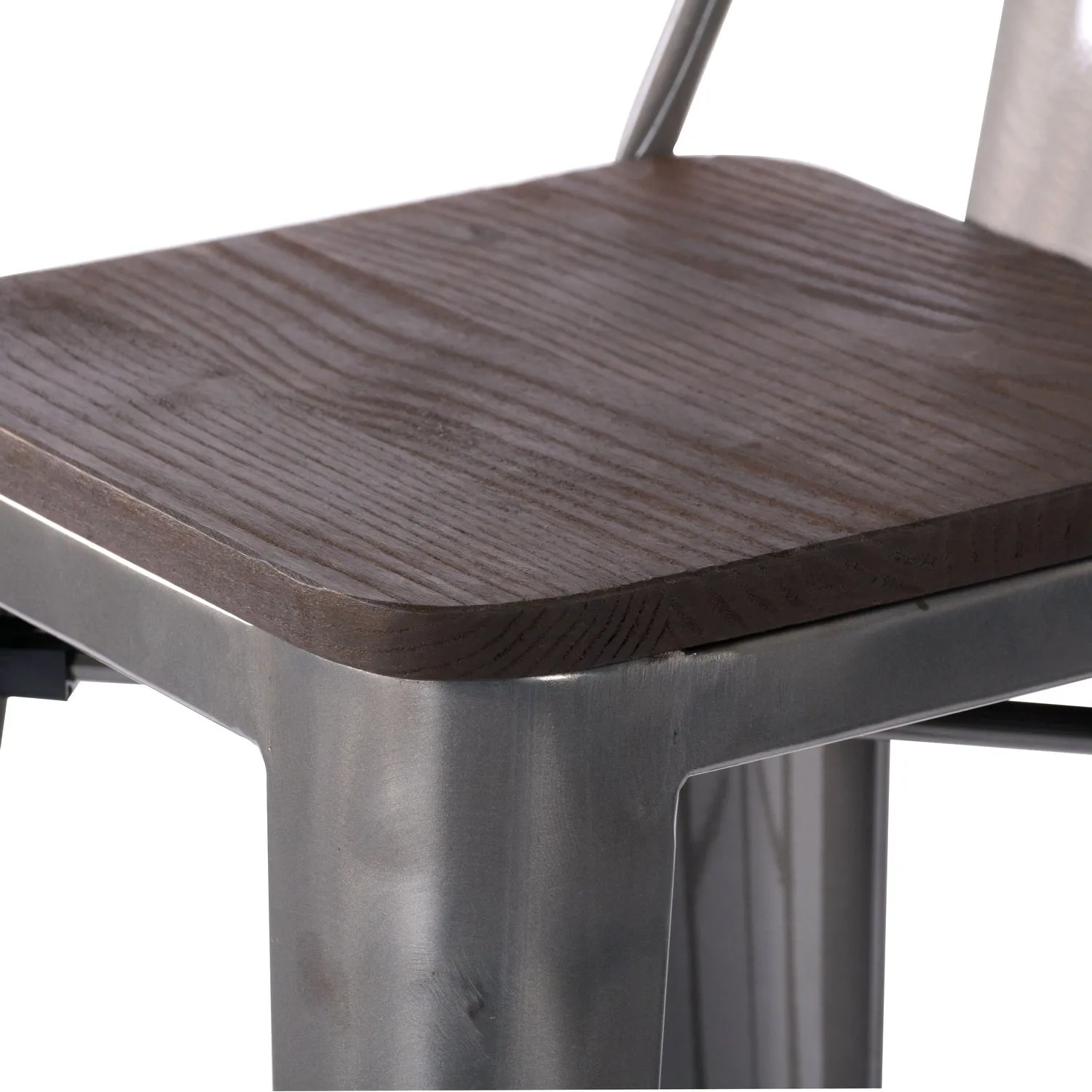 HOMYCASA Industrial 29 Inch Metal Bar Stools Set of 2 with Low Back and Solid Wood Seat, Tolix Style Stackable Stools for Kitchen, Bistro, Pub