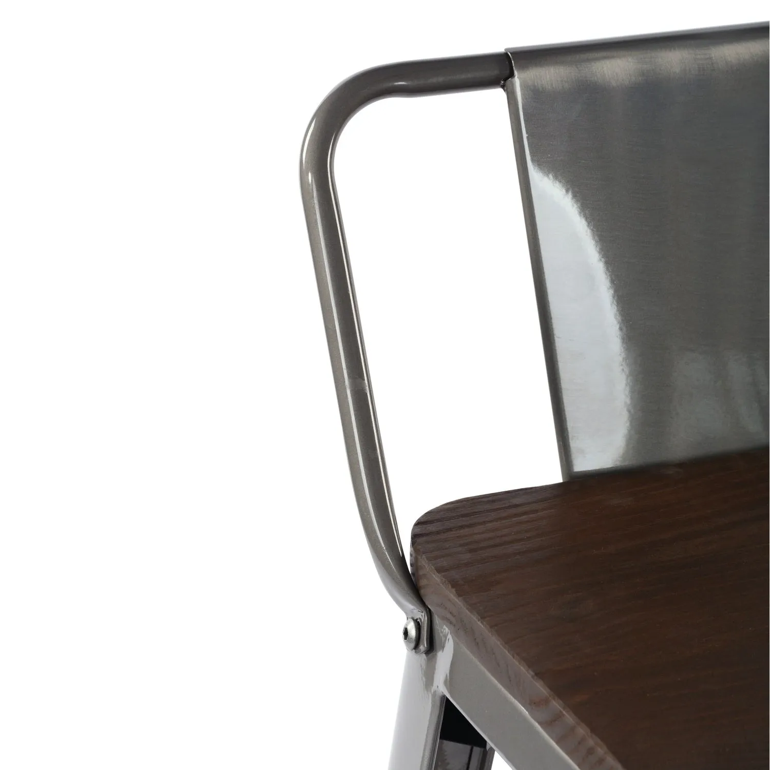 HOMYCASA Industrial 29 Inch Metal Bar Stools Set of 2 with Low Back and Solid Wood Seat, Tolix Style Stackable Stools for Kitchen, Bistro, Pub