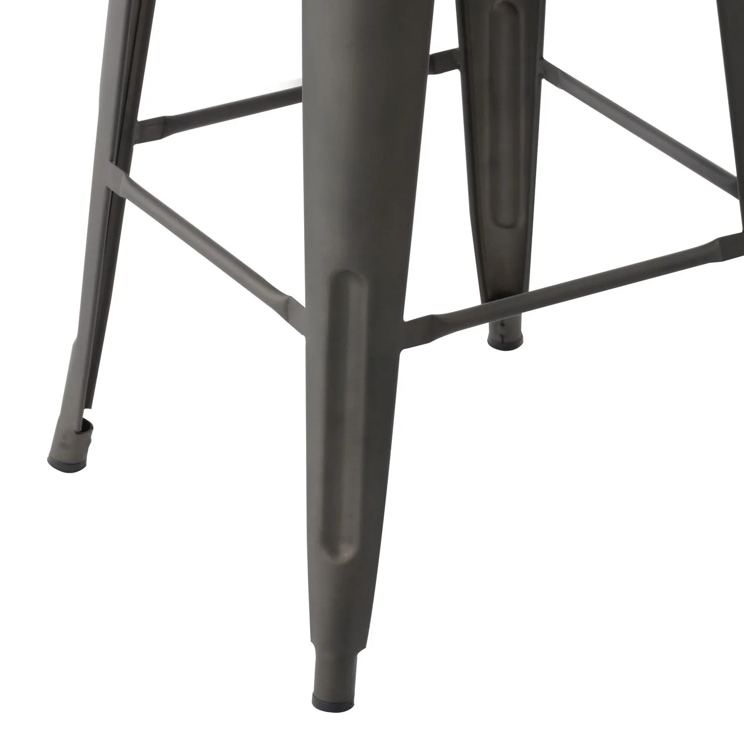 HOMYCASA Industrial 29 Inch Metal Bar Stools Set of 2 with Low Back and Solid Wood Seat, Tolix Style Stackable Stools for Kitchen, Bistro, Pub