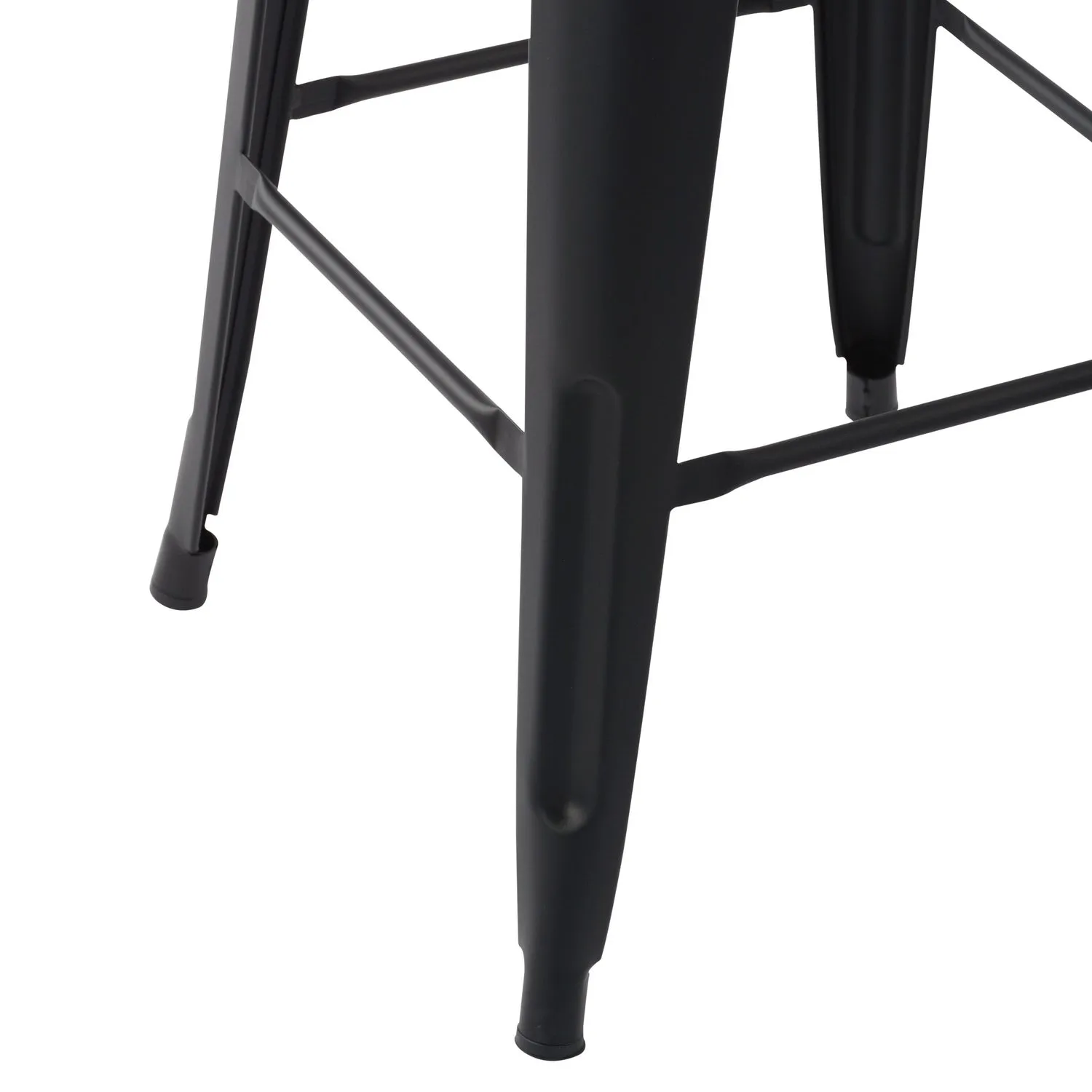 HOMYCASA Industrial 29 Inch Metal Bar Stools Set of 4 with Low Back and Solid Wood Seat, Tolix Style Stackable Stools for Kitchen, Bistro, Pub