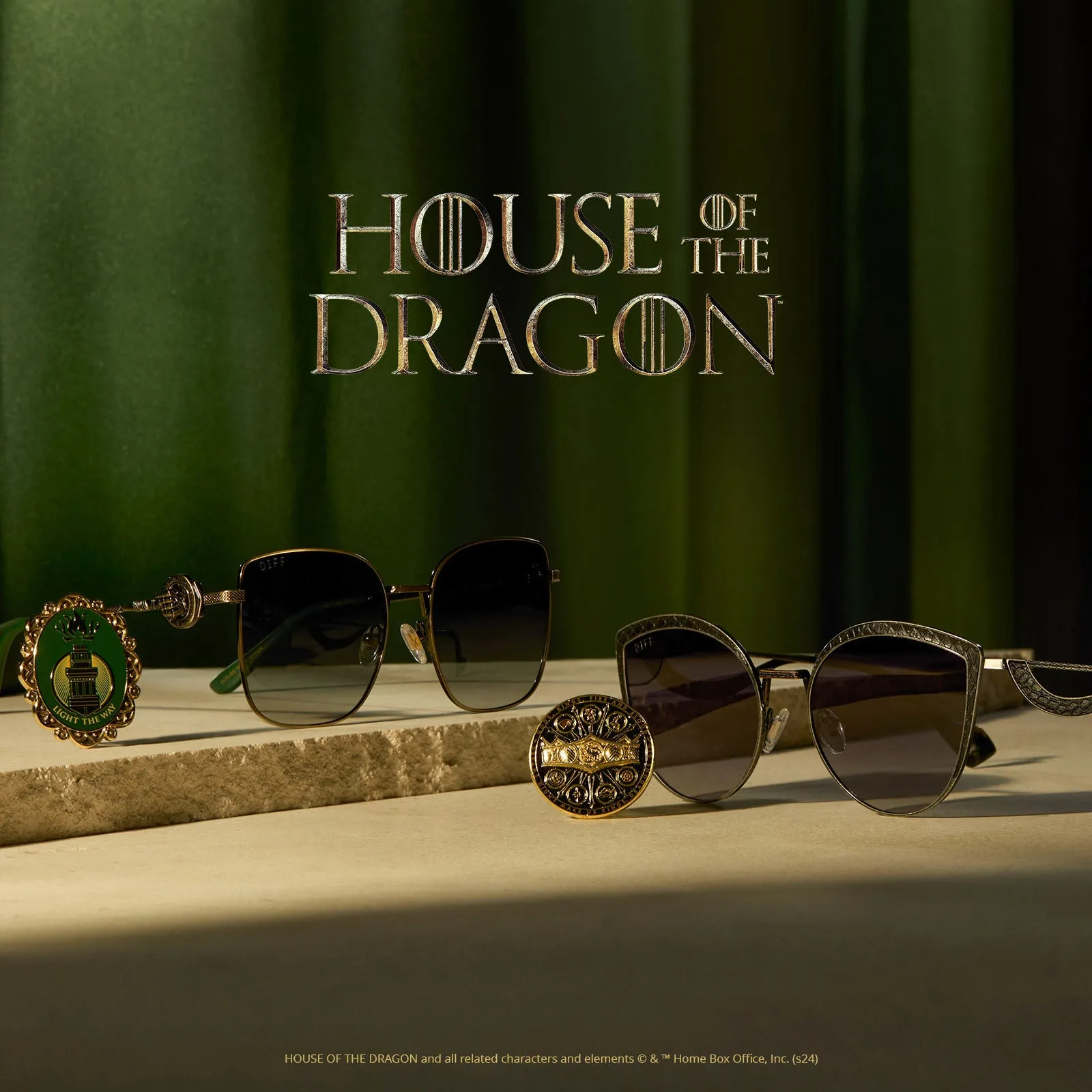 HOUSE OF THE DRAGON - HOUSE TARGARYEN   ANTIQUE SILVER   GRAY GRADIENT   POLARIZED SUNGLASSES