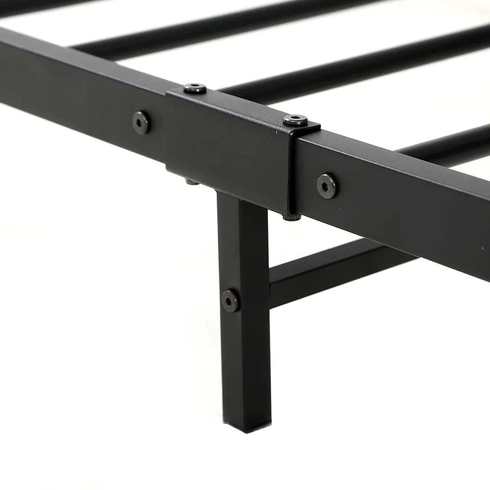 Industrial King Bed Frame, Sturdy Metal & Wood - Artiss
