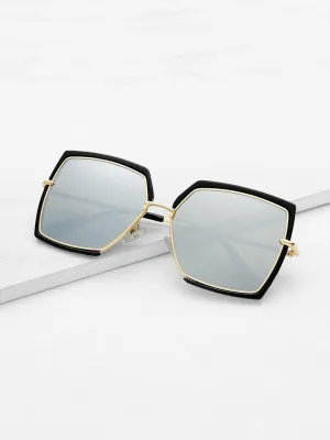 Irregular Flat Lens Sunglasses