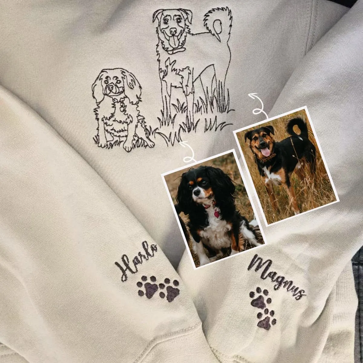 Labrador Sweatshirt or Hoodie, Custom Embroidered Gift from Photo Name