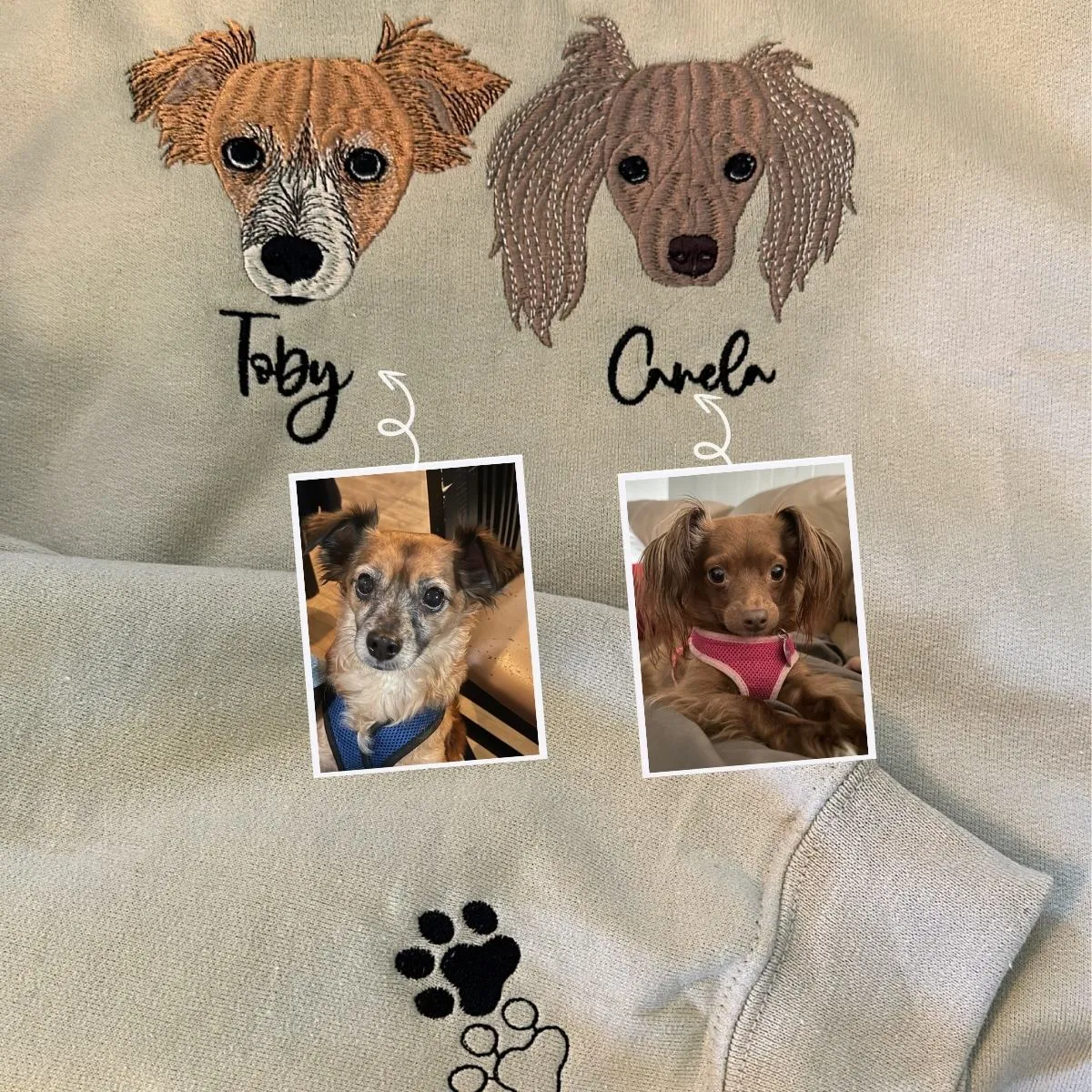 Labrador Sweatshirt or Hoodie, Custom Embroidered Gift from Photo Name