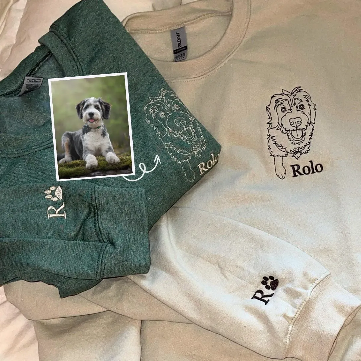 Labrador Sweatshirt or Hoodie, Custom Embroidered Gift from Photo Name