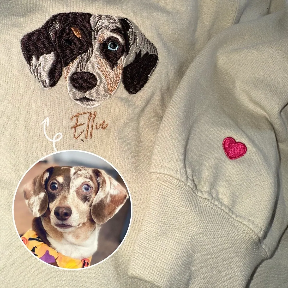Labrador Sweatshirt or Hoodie, Custom Embroidered Gift from Photo Name