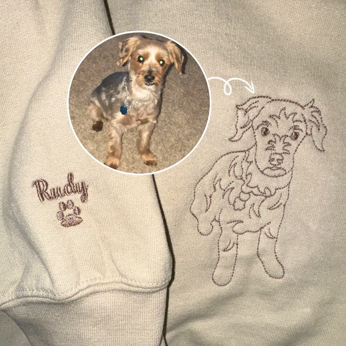 Labrador Sweatshirt or Hoodie, Custom Embroidered Gift from Photo Name
