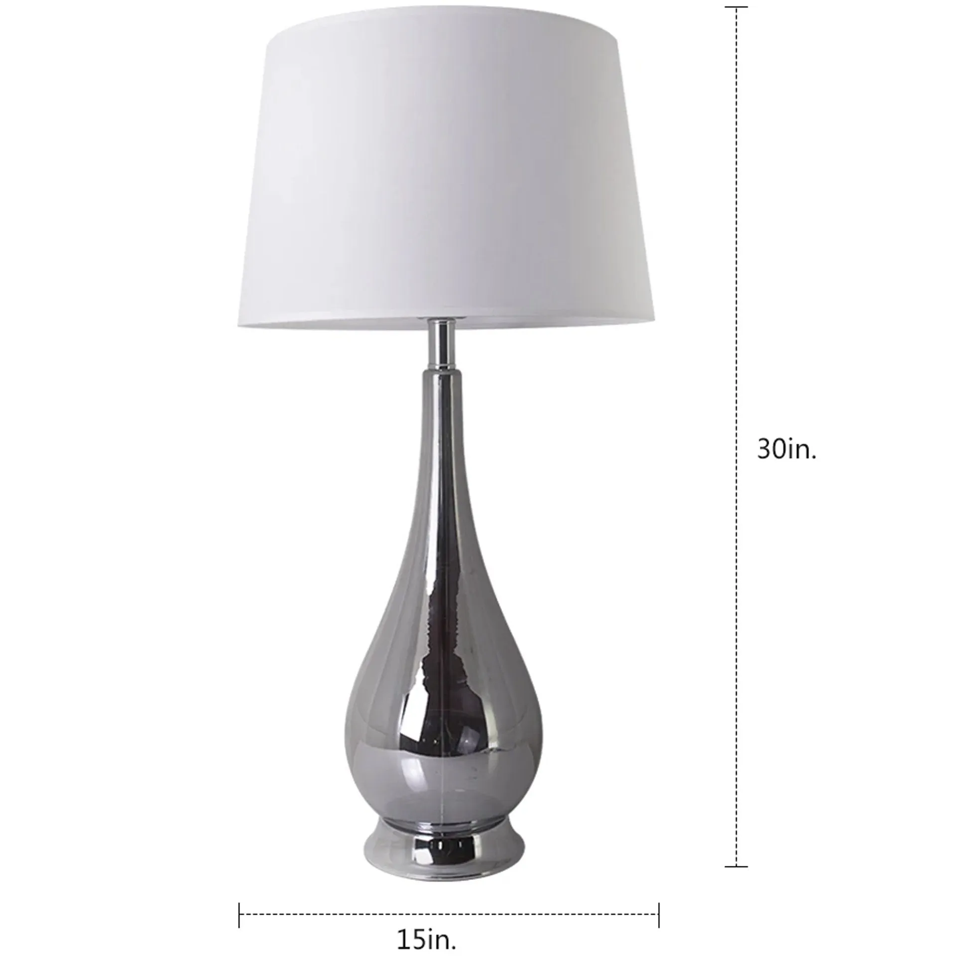 Lola Big Translucent Ombre Glass Table Lamp 30" - Chrome Ombre/White (Set of 2)