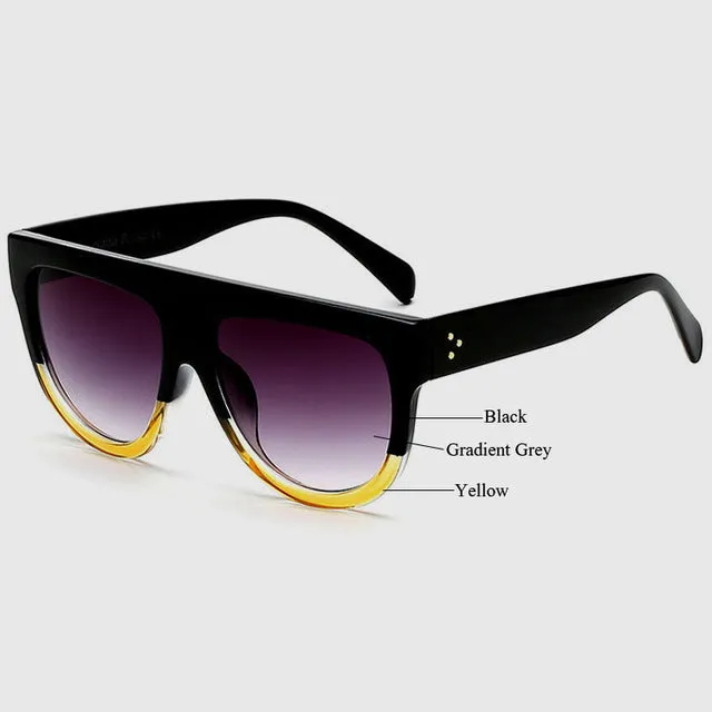 MADELINY New Fashion Sunglasses Women High Quality Acetate Top Flat Shield Shape Sun Glasses Vintage Cat Eye Eyewear MA101
