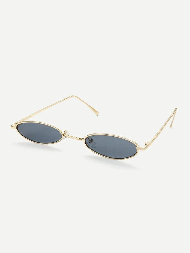 Metal Frame Flat Lens Sunglasses